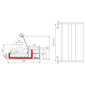 Витрина холодильная настольная Carboma  A87 SV 1,5-1 (ВХСн-1,5 Арго) (0013-0430 (бок черн, декор нерж)) - Изображение 2