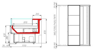 Витрина холодильная Carboma GC110 SM 1,25-2 (ВХСо-1,25 Carboma CG 110) (1005 венге) - Изображение 2