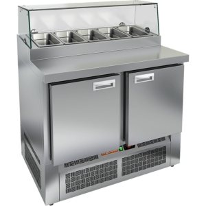 Стол холодильный для пиццы HiCold PZE1-11/GN стекло