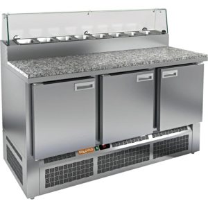 Стол холодильный для пиццы HiCold PZE2-111/GN камень со стеклом