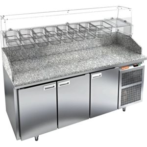Стол холодильный для пиццы HiCold PZ3-111/GN З камень