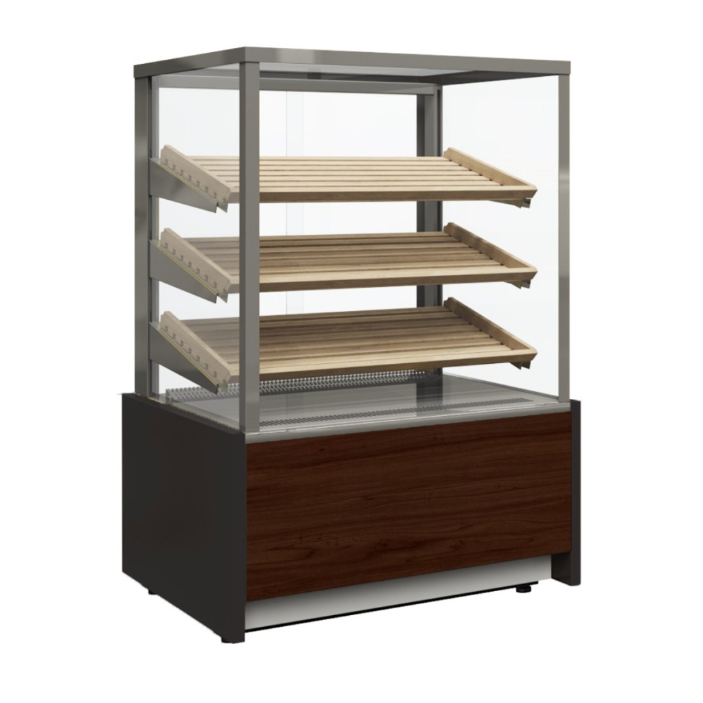 Витрина кондитерская Carboma KC70 N 0,9-1 Light Bread Паттерн (0105 Венге) хлебная, со стеклом