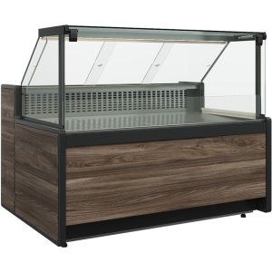 Витрина холодильная Carboma GC111 SV 1,25-1 (1008 Темный дуб) (без боковин)