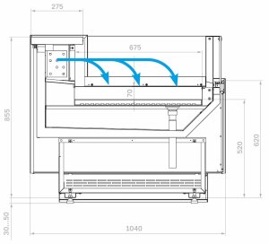 Витрина холодильная Carboma GC110 SP 1,25-2 рыба на льду открытая с боковинами (версия 2.0) (9006-0430) - Изображение 2