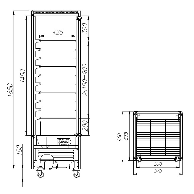 Витрина кондитерская Carboma D4 VM 400-1 (R400C бежево-коричневый, стандартные цвета) - Изображение 2